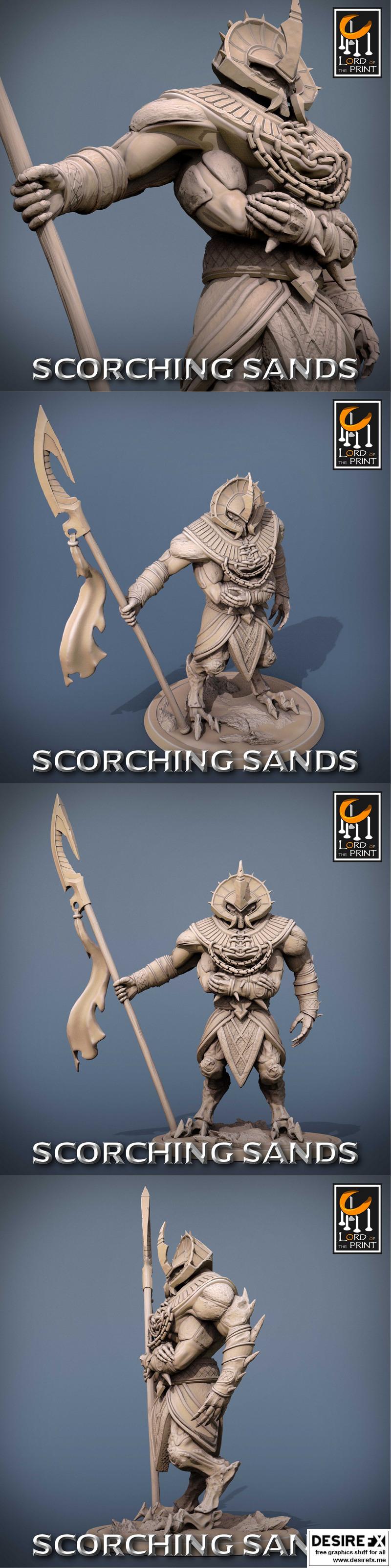沙海之守护者——蝗虫卫士3D打印模型|Lord of the Print – Scorching Sands – Locust Guard Left – 3D Print Model