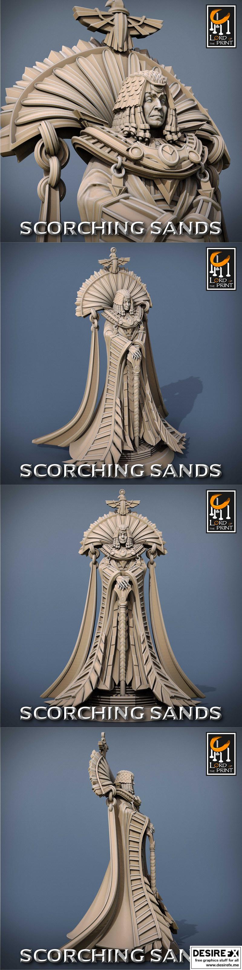 沙海烈焰：埃及女王3D打印模型|Lord of the Print – Scorching Sands – Egyptian Queen – 3D Print Model