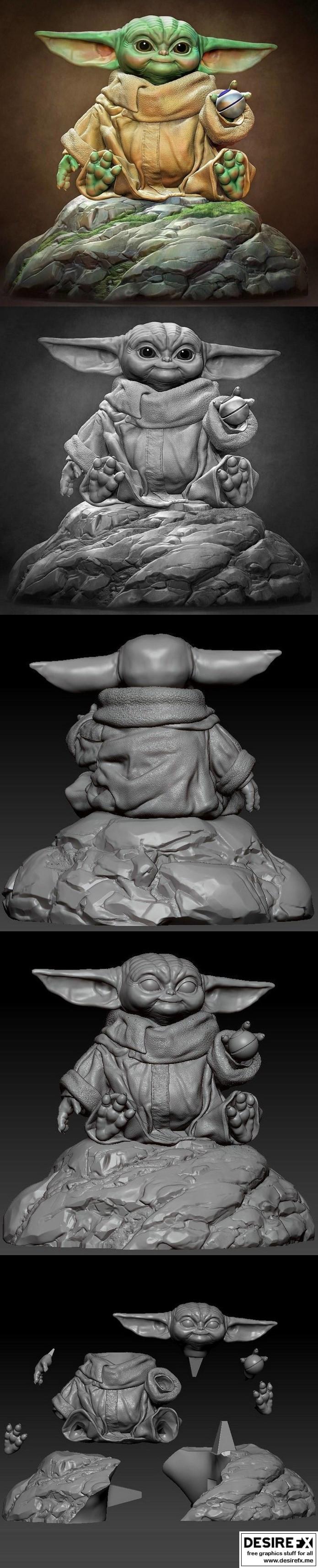 曼达洛人：格鲁 3D打印模型|Grogu – The Mandalorian – 3D Model Print