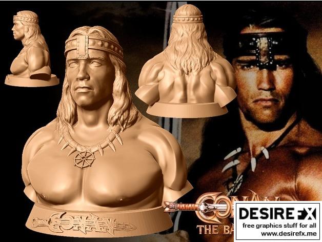 阿诺德·施瓦辛格《 Conan the Barbarian 》3D打印头像模型|Conan the Barbarian – Arnold Schwarzenegger – 3D Print Bust
