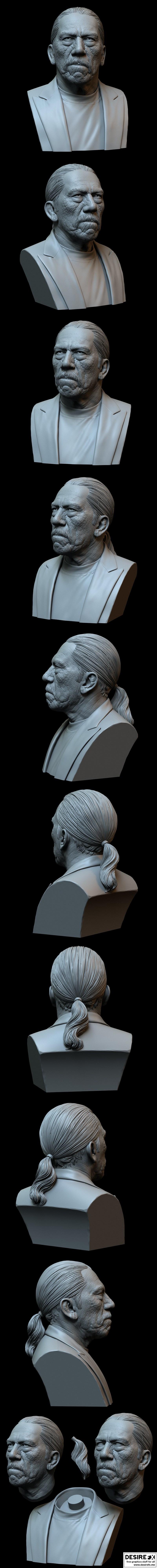 丹尼·特里约《 machete 》Sid Naique 3D打印雕塑模型|Danny Trejo – Machete – Sid Naique – 3D Print Bust