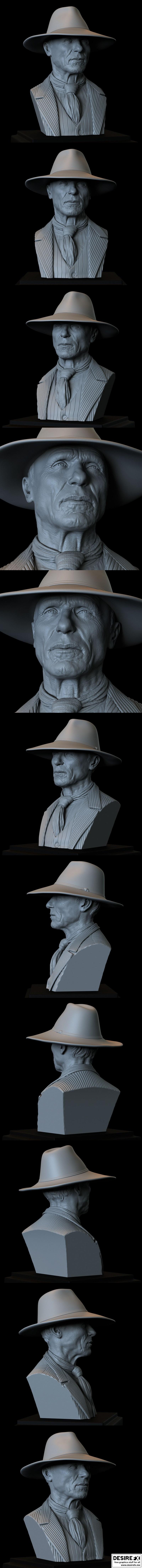 埃德·哈里斯 西世界 西德·纳伊克 3D打印雕塑|Ed Harris – Westworld – Sid Naique – 3D Print Bust