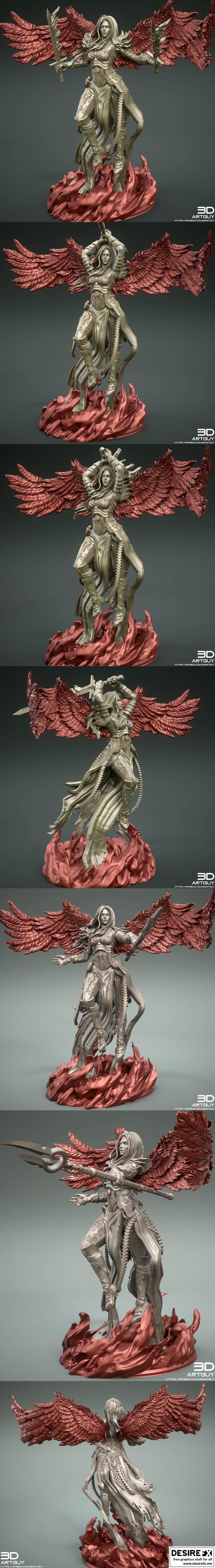 3D打印模型：Mad Angel天使形态 cosplay角色雕塑|3DArtGuy – Mad Angel – 3D Print Model