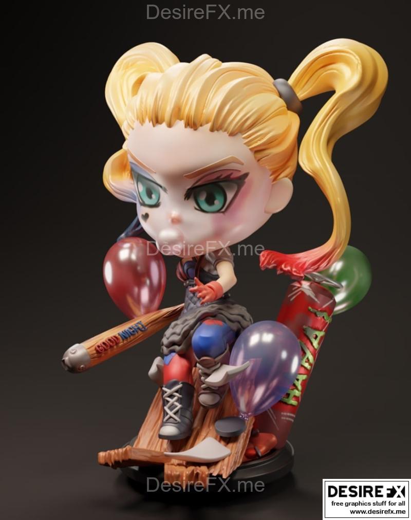口袋玩家收藏系列 - 霍莉奎因 - 3D打印模型|Pocket Players Collection – Harley Quinn – 3D Print Model STL