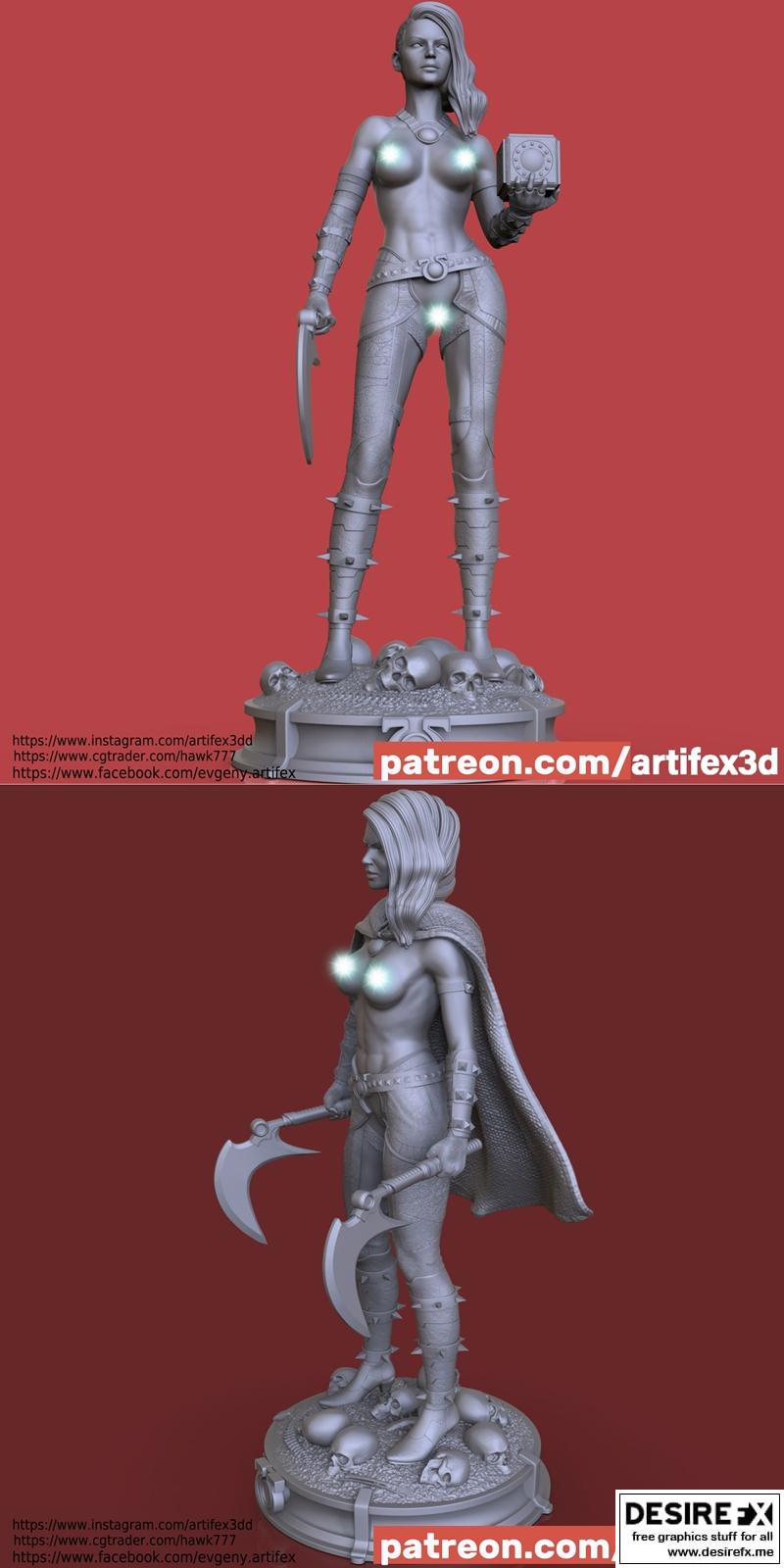 Artifex3d出品《暗黑神祇》——黑暗赛博格之女3D打印模型|Artifex3d – Grail – Daughter of Darkseid – 3D Print Model STL