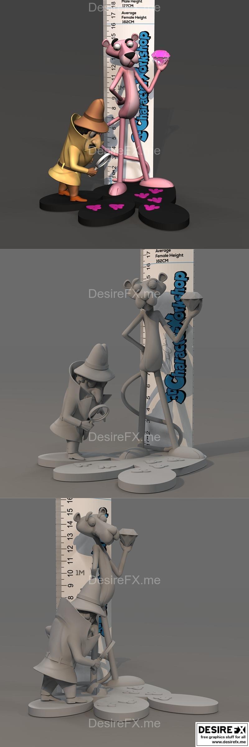 粉红豹 - 3D打印模型 STL|Pink Panther – 3D Print Model STL