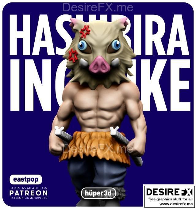 Huper3D - 《鬼灭之刃》- 灶门炭治郎 3D打印模型|Huper3D – Inosuke – 3D Print Model STL