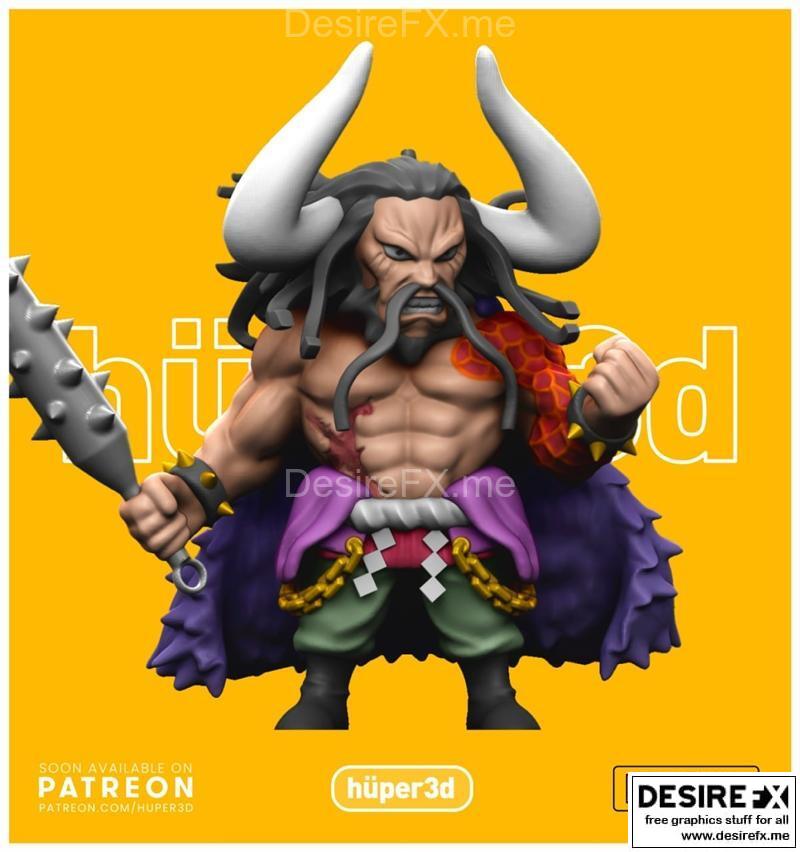 Huper3D - Kaido - 荒野之王3D打印模型|Huper3D – Kaido – 3D Print Model STL