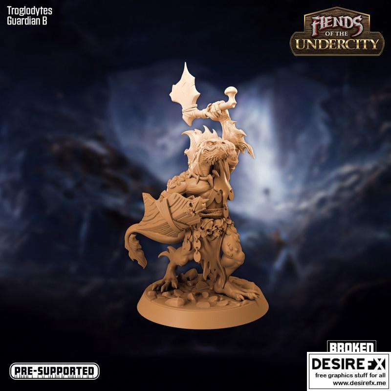 Fiends of the Undercity – Troglodyte Guardian B – 3D Print Model