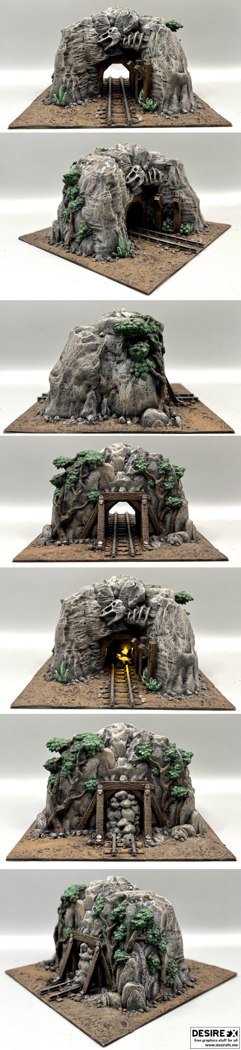 黑石游戏迷你模型-塔罗城-矿口入口-3D打印|Black Scrolls Games Miniatures – City of Tarok – Mine Entrance – 3D Print
