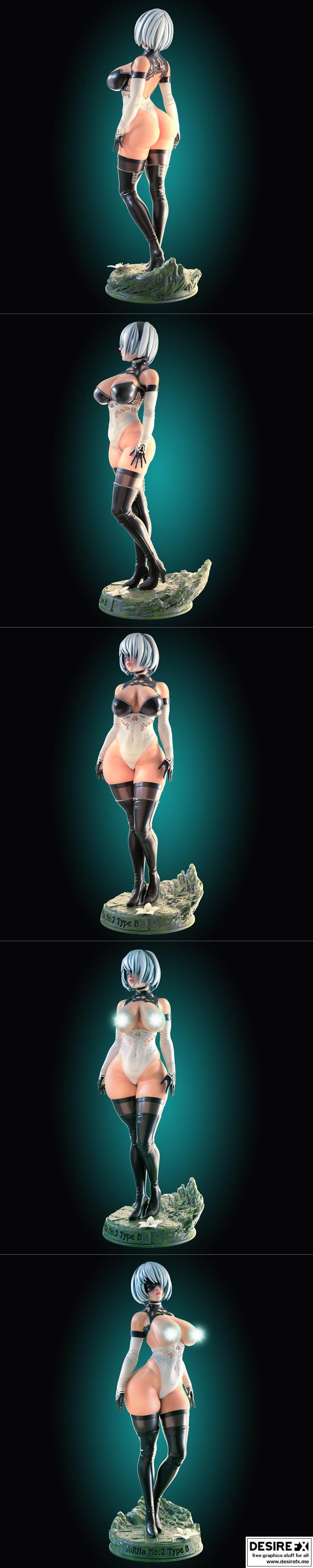 YO RHA 2号机B型 3D打印模型|Officer Rhu – YoRHa No2 Type B – 3D Print Model STL