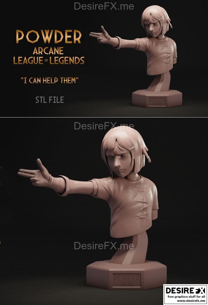 3D打印模型：粉雪爆破 - 可爱少女角色造型|Powder Bust – 3D Print Model STL