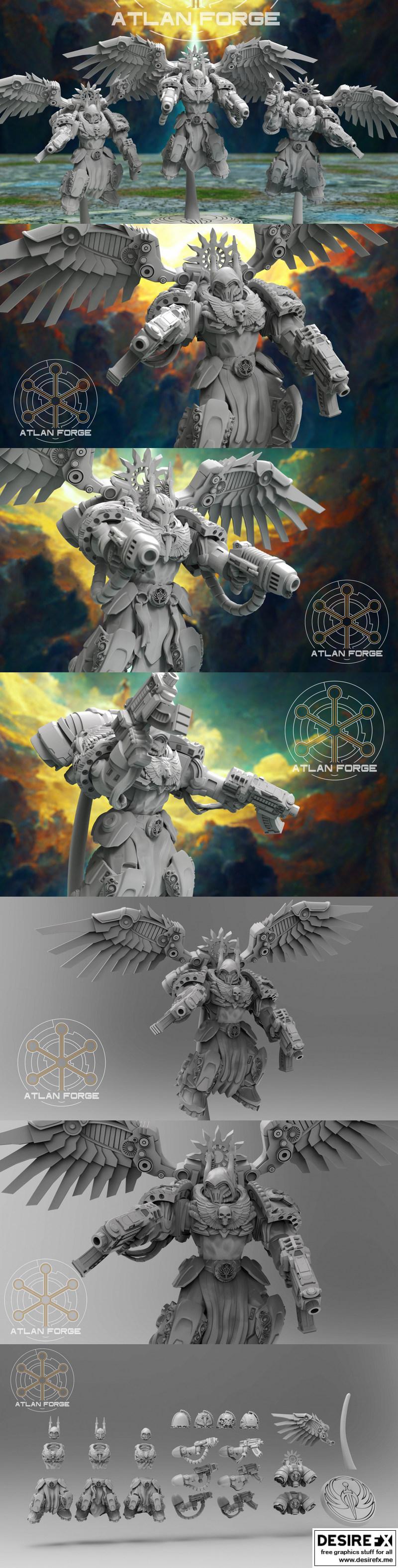 Atlan Forge出品 《天使赛菲拉》3D打印模型|Atlan Forge – Angelic Seraphim – 3D Print Model