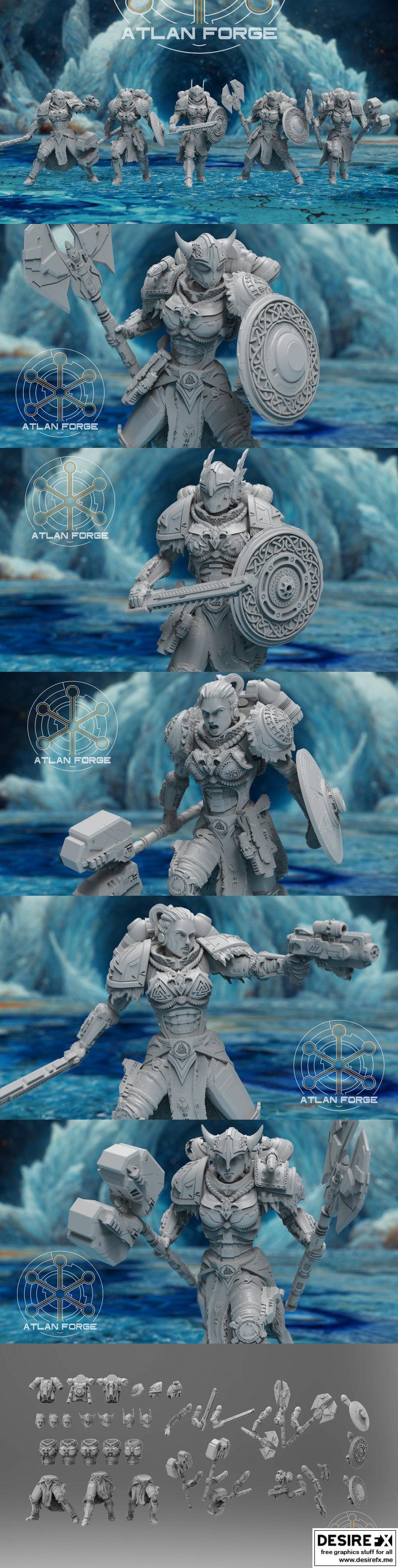 阿斯加德盾女战士 3D打印模型|Atlan Forge – Asgardian Shield Maidens – 3D Print Model