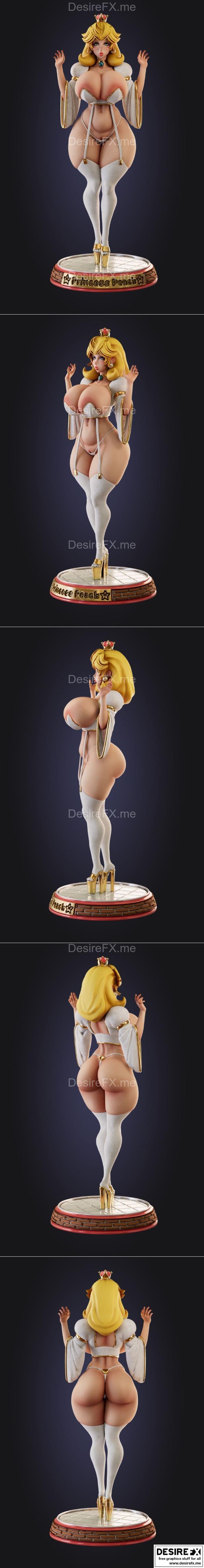 3D打印模型：超级马里奥公主 Peach|Officer Rhu – Princess Peach – 3D Print Model STL