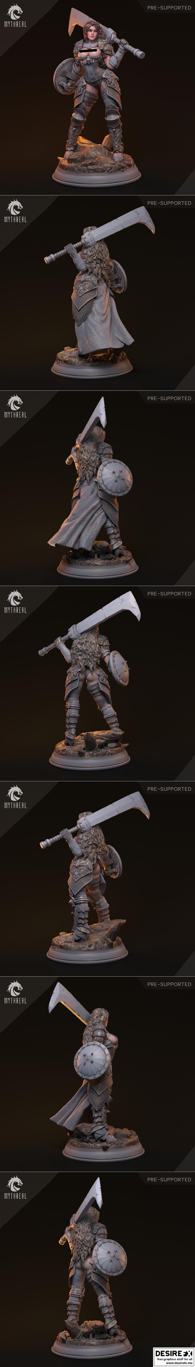 Mytheral Games《暗黑女武神》3D打印模型|Mytheral Games – Untrin Dark Valkyrie – 3D Print Model STL