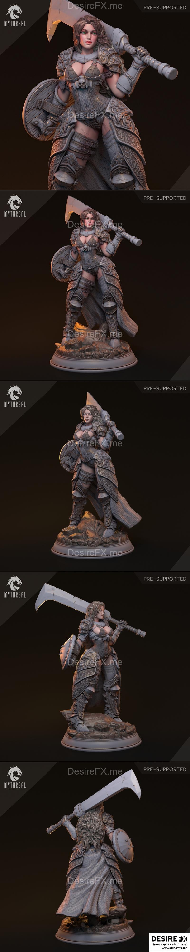 Mytheral Games《暗黑女武神》3D打印模型|Mytheral Games – Untrin Dark Valkyrie – 3D Print Model STL