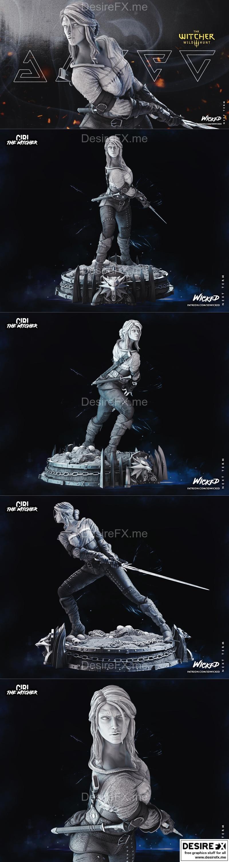 WICKED - 奇莉 - 3D打印模型|WICKED – Ciri Statue – 3D Print Model STL