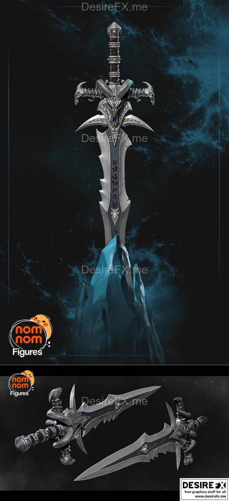 霜之哀伤剑 3D打印模型|Nomnom Figures – Frostmourne Sword – 3D Print Model STL