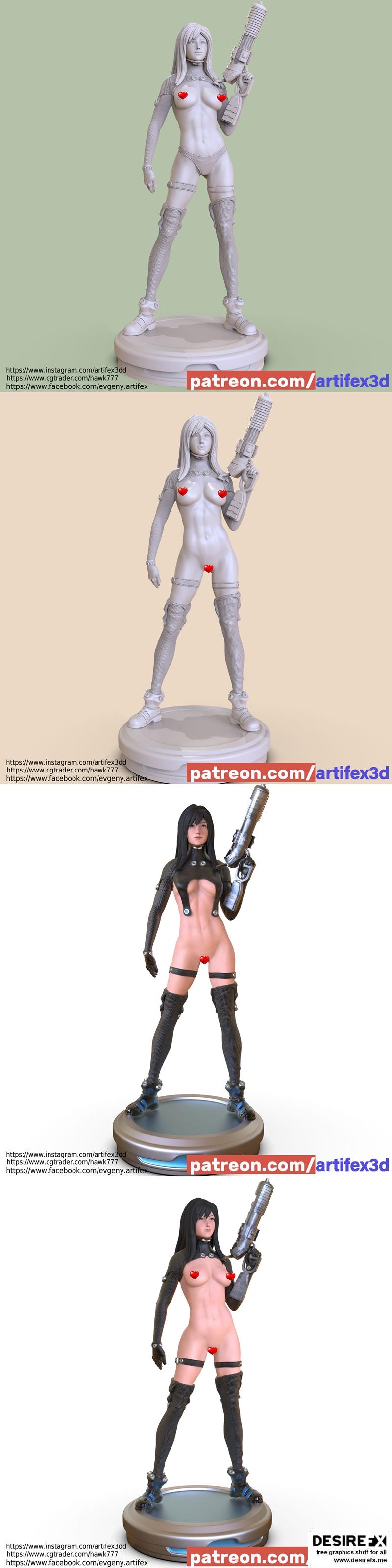 Artifex3d - 甘茨 - 再莉亚·志摩原 3D打印模型|Artifex3d – Reika Shimohira Gantz – 3D Print Model STL