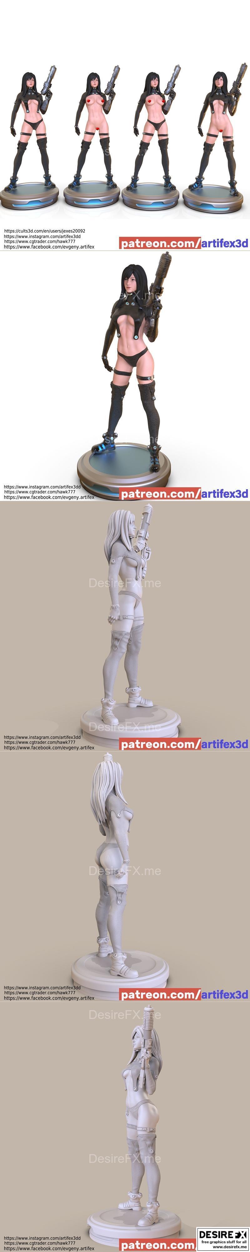 Artifex3d - 甘茨 - 再莉亚·志摩原 3D打印模型|Artifex3d – Reika Shimohira Gantz – 3D Print Model STL