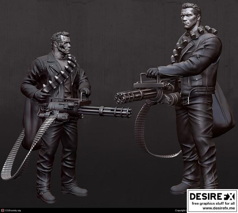 终结者2：审判日 - 阿诺·施瓦辛格 - 3D打印模型|Terminator 2 Judgment Day – Arnold Schwarzenegger – 3D Model Print STL