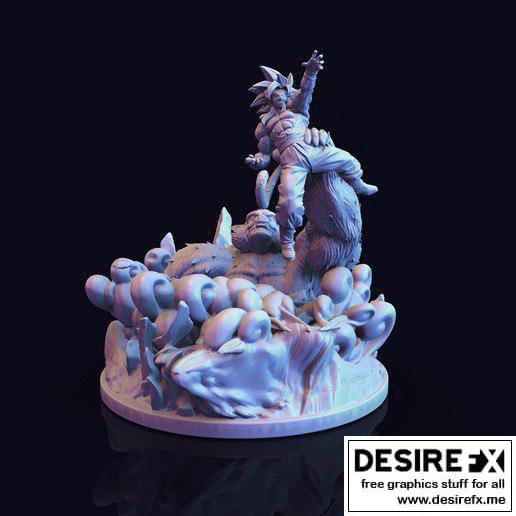 龙珠-悟空-3D打印模型|Goku – Dragon Ball – 3D Print Diorama STL