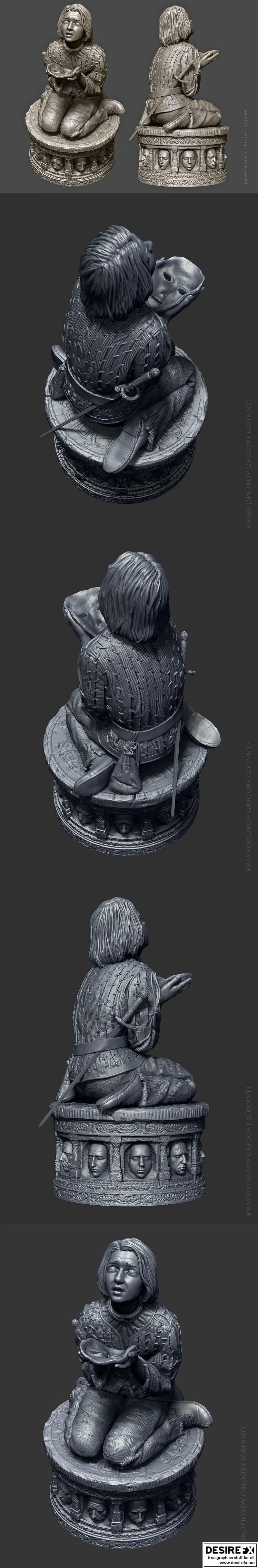 《冰与火之歌·arya斯塔克 3D打印模型》|Arya Stark – Game of Thrones – 3D Model Print STL