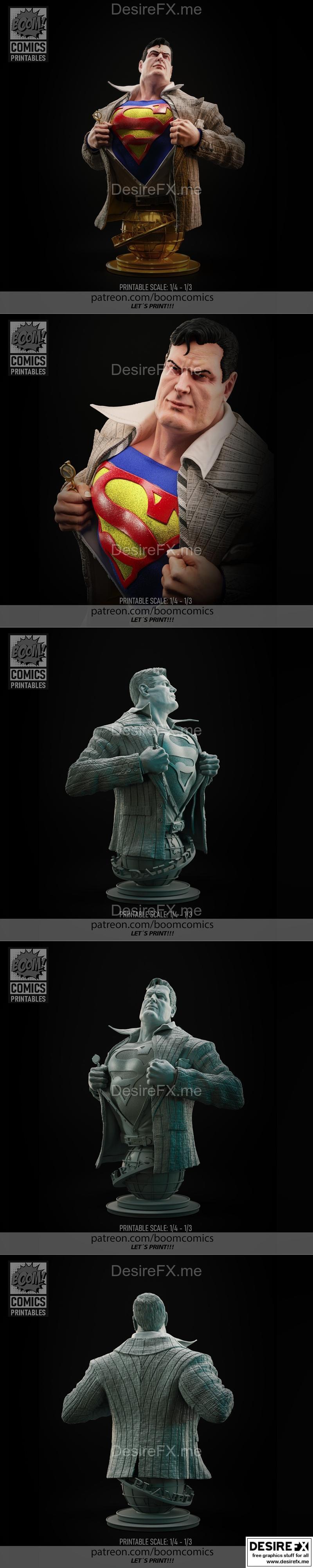 超人雕像 3D打印模型 STL|Superman Bust – 3D Print Model STL