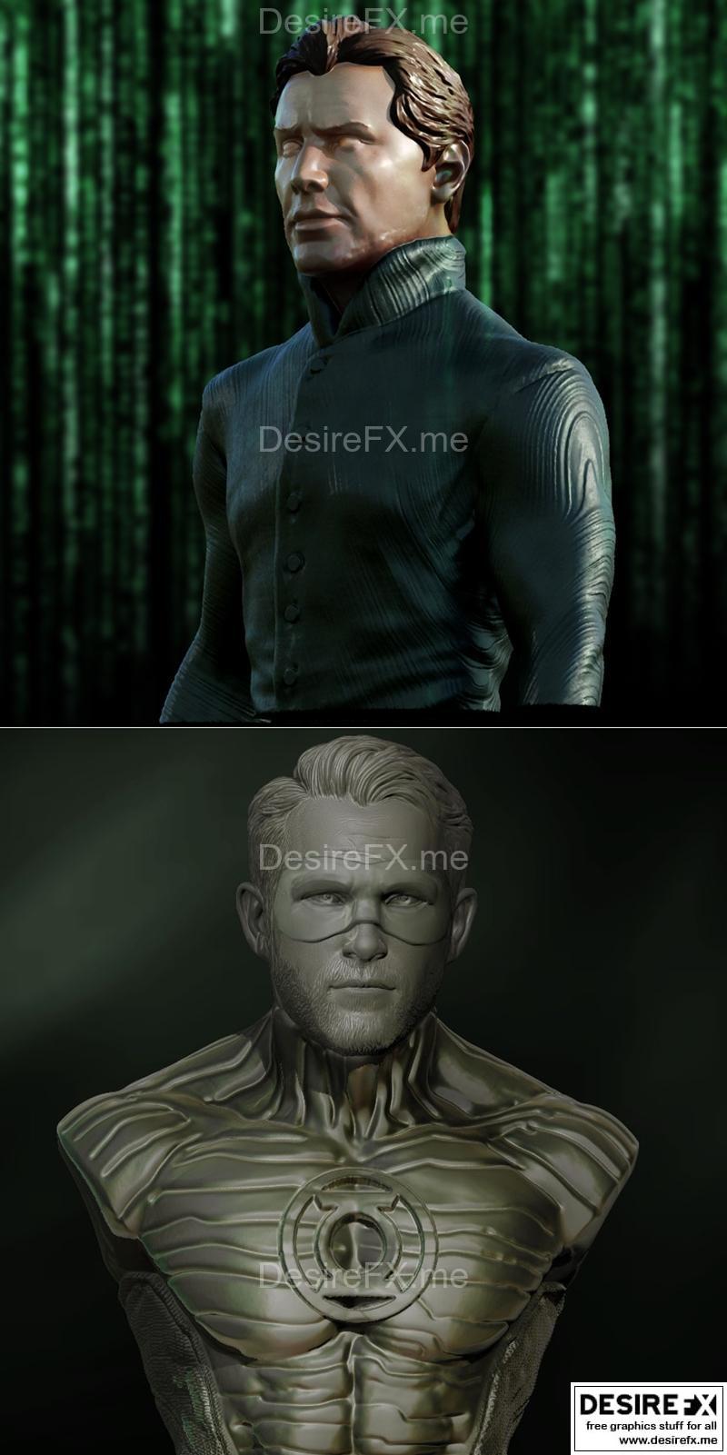 矩阵与绿灯侠 3D打印模型|Neo from Matrix and Green Lantern – 3D Print Model STL