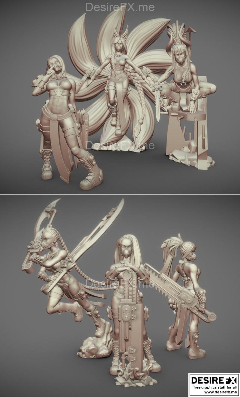 极光先驱者——P01指挥官 与 P02士兵 3D打印模型|Aurora Vanguard – Commander P01 anf Sergeant Squad P02 – 3D Print Model STL