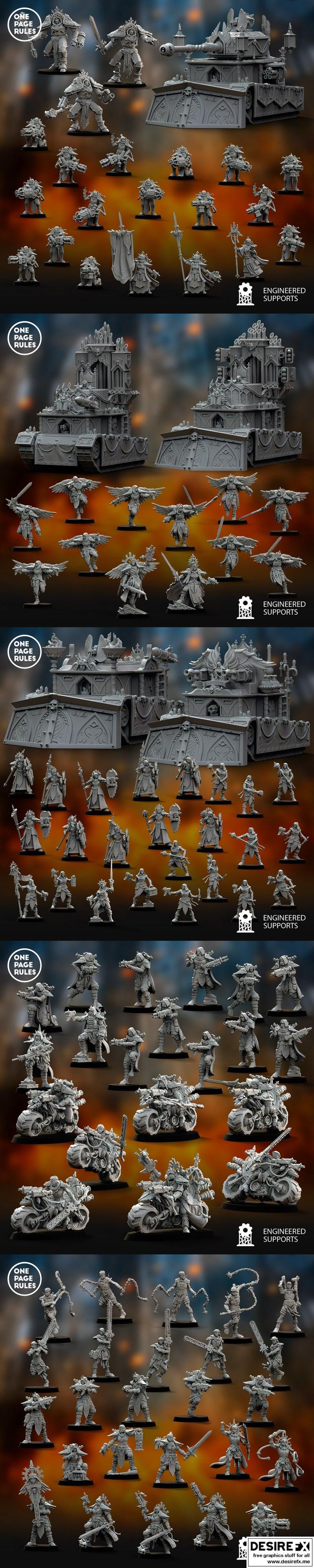 一页规则 作战姐妹  bless姐妹 3D打印迷你模型套装|One Page Rules – Battle Sisters – Blessed Sisters – 3D Print Miniature Bundle