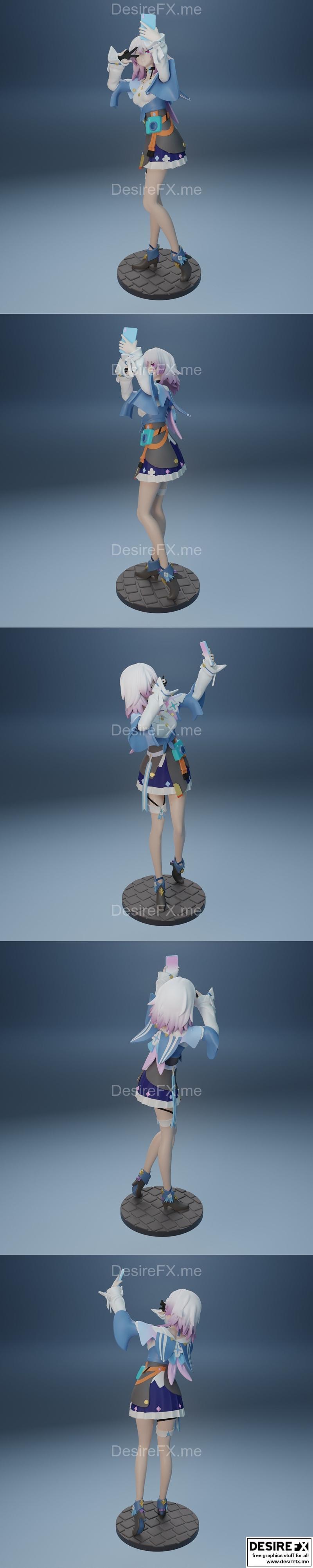 荣耀之战3D打印模型：星穹铁道角色收藏版|March 7th from Honkai Star Rail – 3D Print Model STL