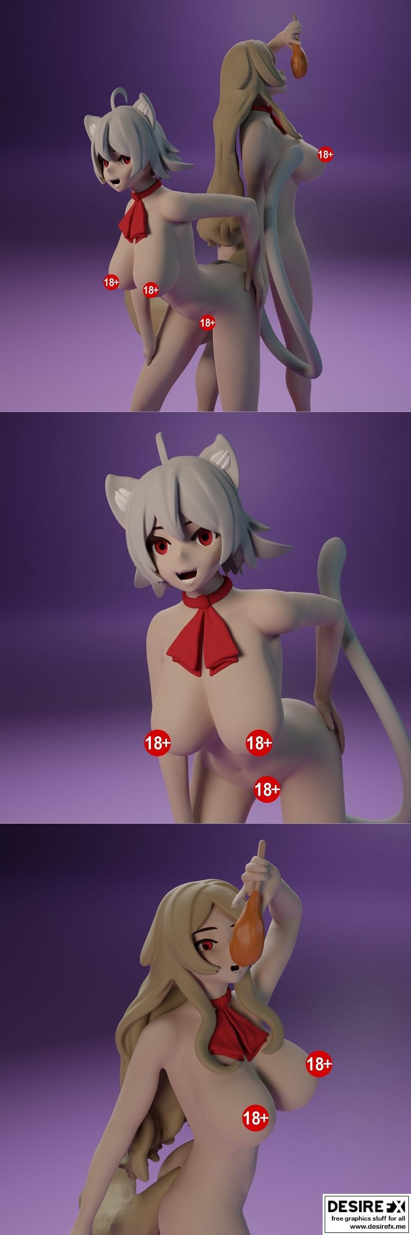 《蘑菇君传里琳娜与普尔塞娜3D打印模型》|Rinia Dedoldia and Pursena Adoldia from Mushoku Tensei – 3D Print Model STL