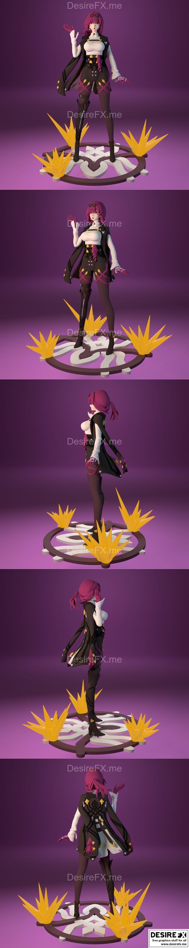 荣耀之战3D打印模型：星穹铁道角色雕塑|Kafka from Honkai Star Rail – 3D Print Model STL