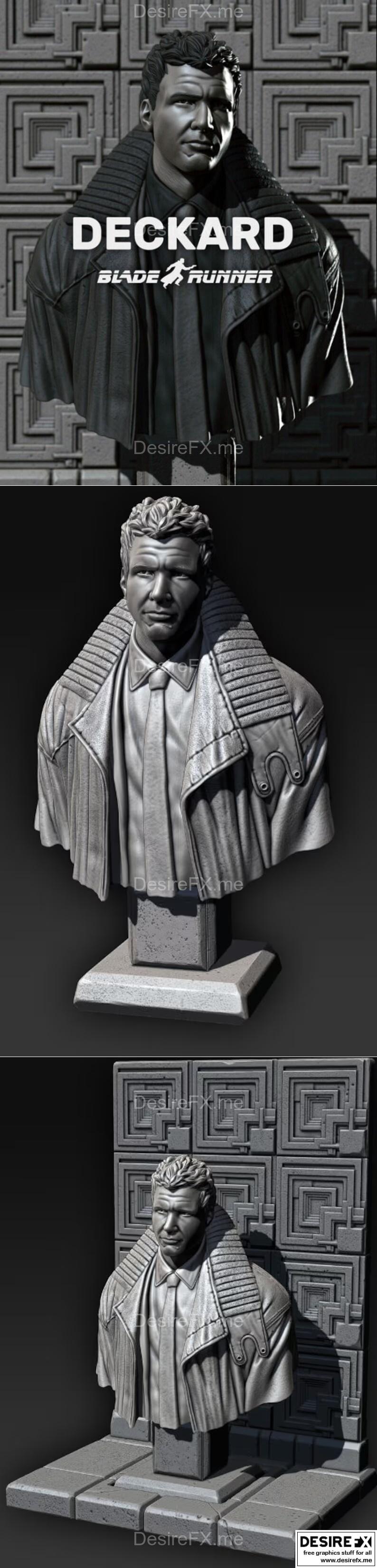 布莱德·戴尔原版《银翼杀手》雕像 3D打印模型 STL|Deckard Original Blade Runner Bust – 3D Print Model STL