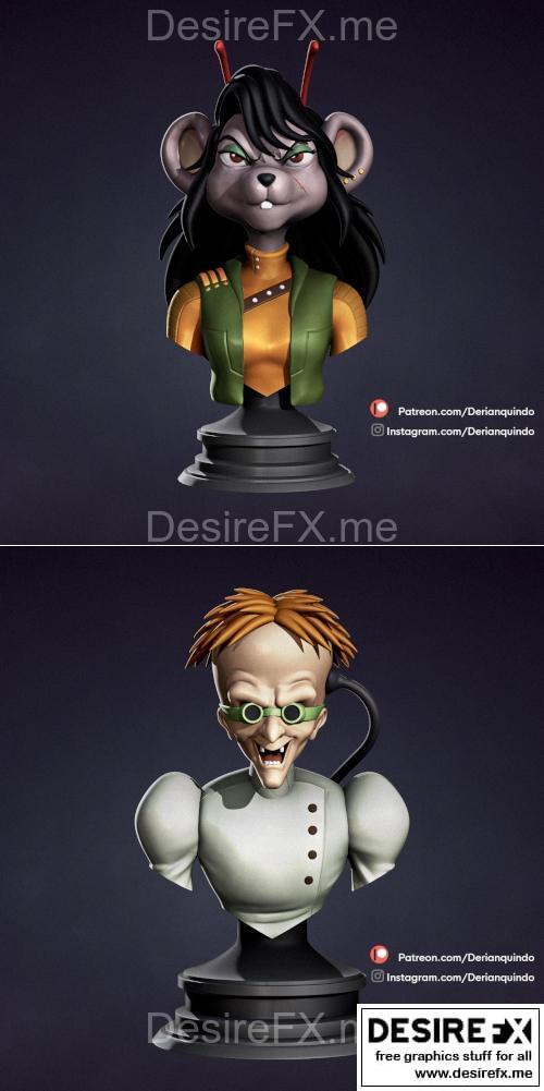 火星骑车小鼠收藏——卡宾与卡布农 3D打印模型|Biker Mice from Mars Collection – Carbine and Karbunkle – 3D Print Model STL