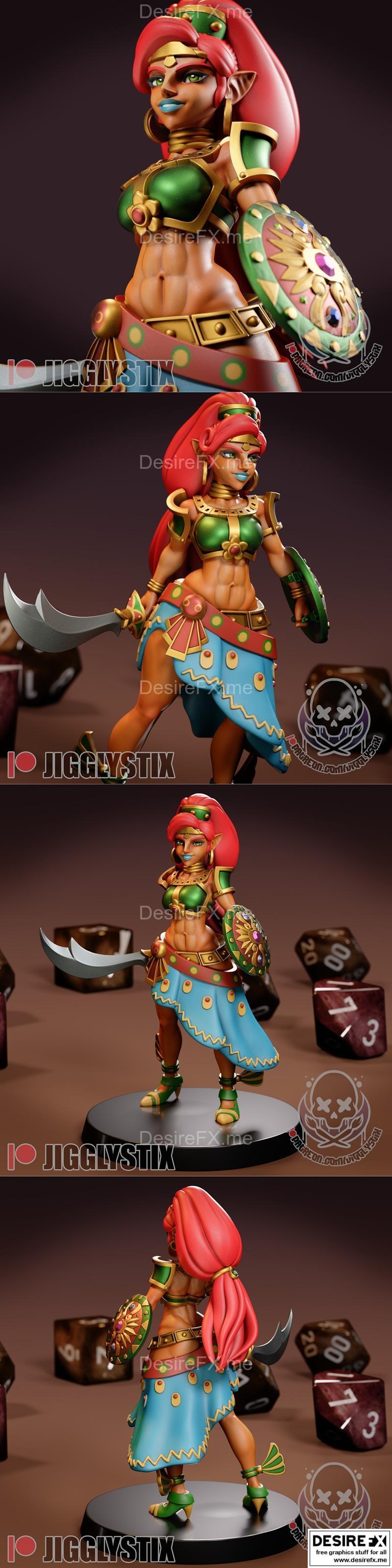 Jigglystix沙漠战姬3D打印模型|Jigglystix – Desert Warrior Woman – 3D Print Model STL