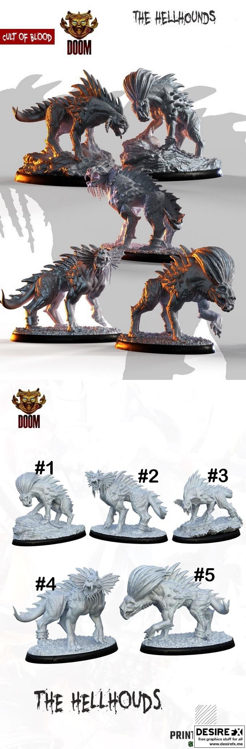 地狱犬——3D打印模型|The Hellhounds – 3D Print Model