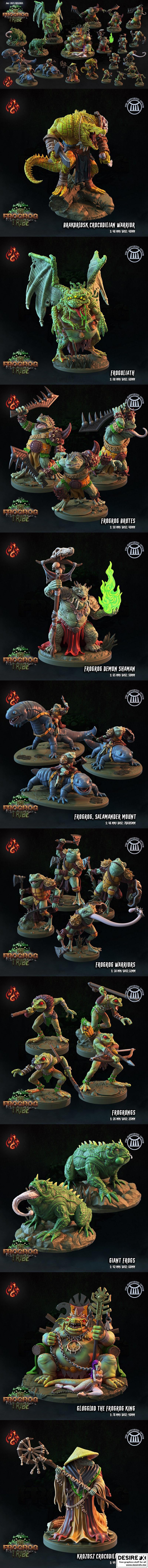 2023年7月发布｜Crippled God Foundry旗下3D打印迷你模型bundle——《The FrogRog Tribe》角色套装|Release July 2023 – The FrogRog Tribe – Crippled God Foundry – 3D Print Miniature Bundle