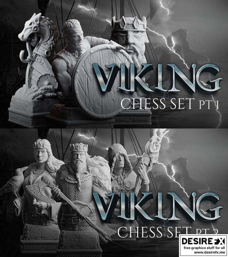 维京棋盘3D打印雕塑模型|Viking Chess Set – 3D Print Sculpture STL
