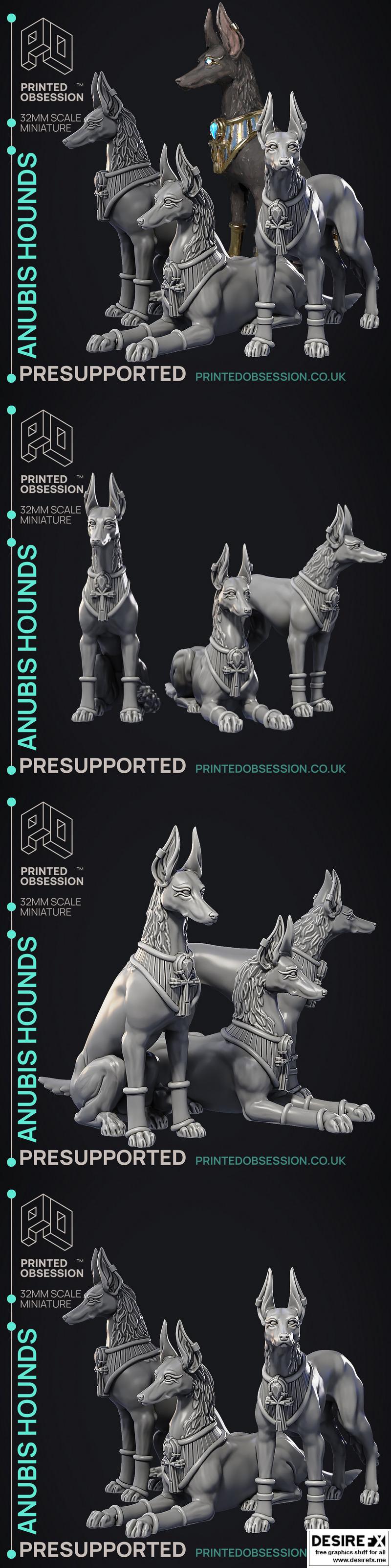 安布西法庭 3D打印模型：安布西猎犬|Printed Obsession – Court of Anubis – Anubis Hounds – 3D Print Model