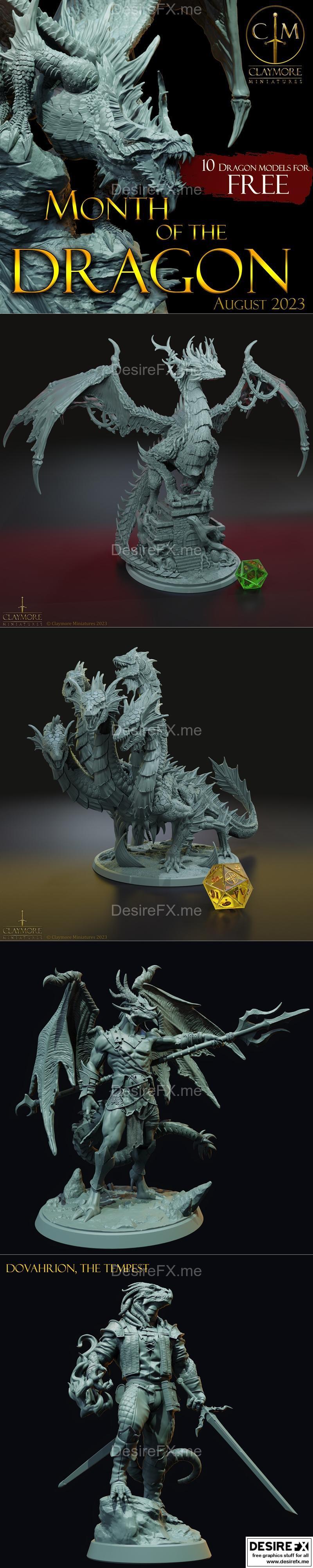 龙之月 3D打印模型|Claymore Miniatures – Month of the Dragon August 2023 – 3D Print Model STL