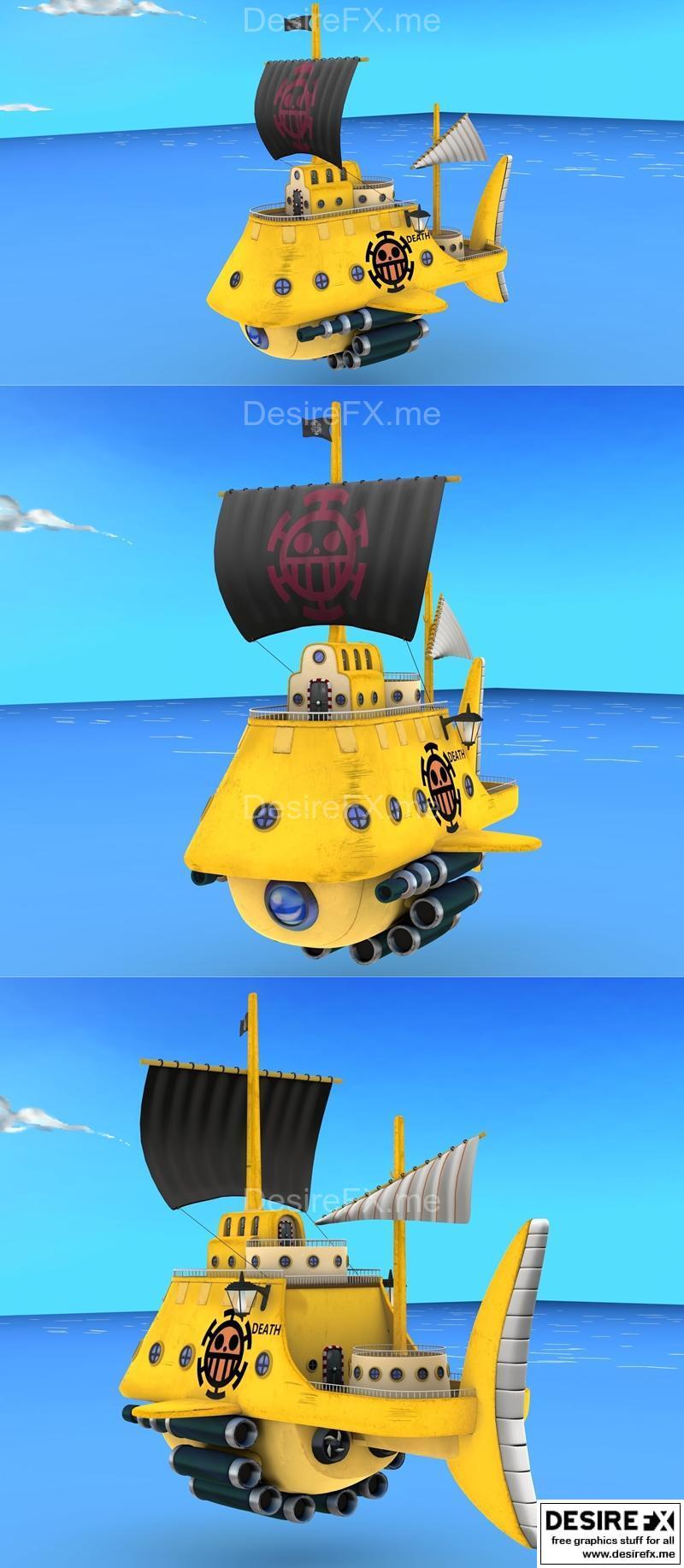 心海海盗极寒号3D打印模型|Heart Pirates Polar Tang ship – 3D Print Model STL