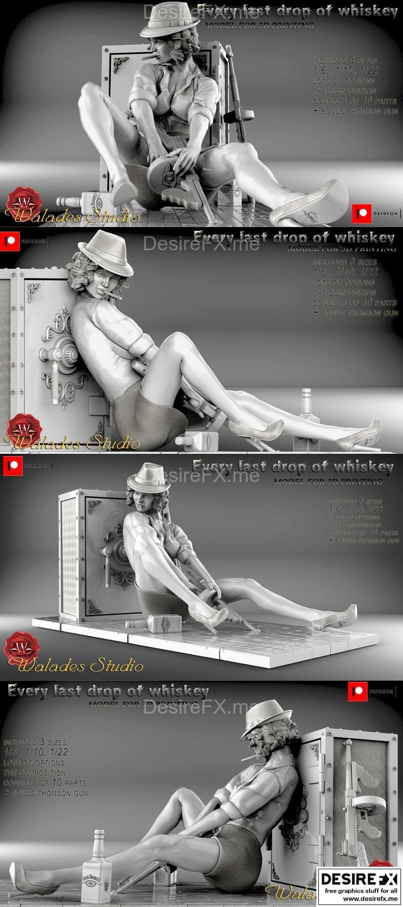 Walades Studio - 白酒之滴 - 3D打印模型|Walades Studio – Every last drop of whiskey – 3D Print Model STL