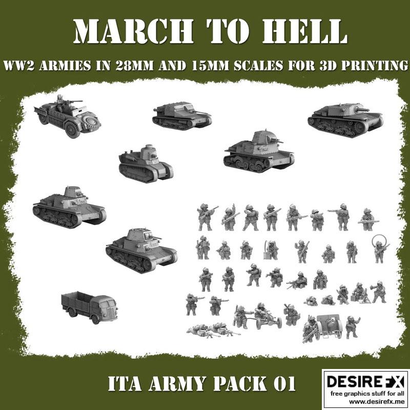 意大利陆军01款3D打印模型|March to Hell – Italy ARMY Pack 01