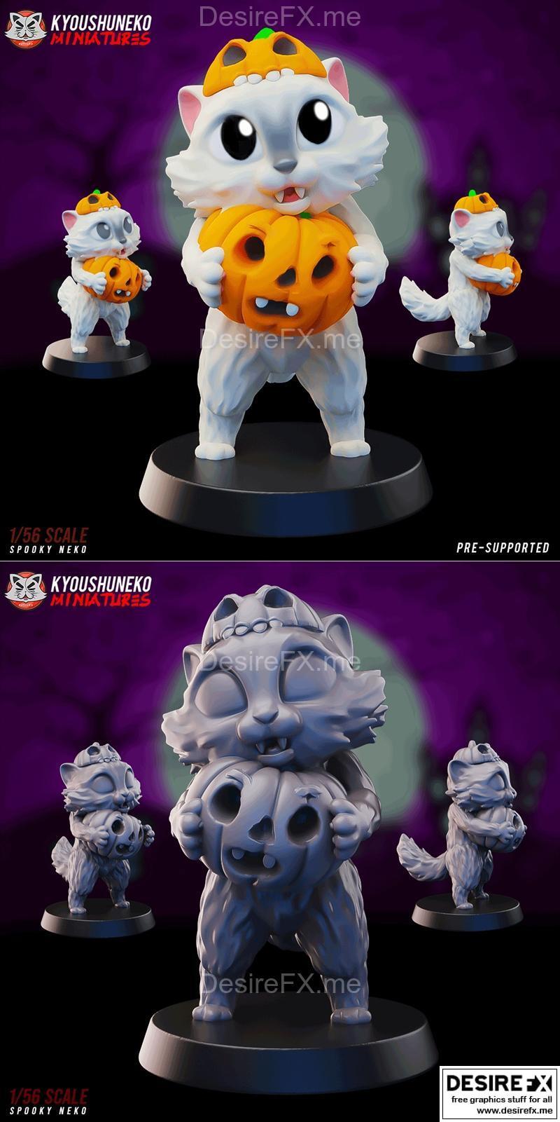 诡异猫妖 3D打印模型|Spooky Neko – 3D Print Model STL