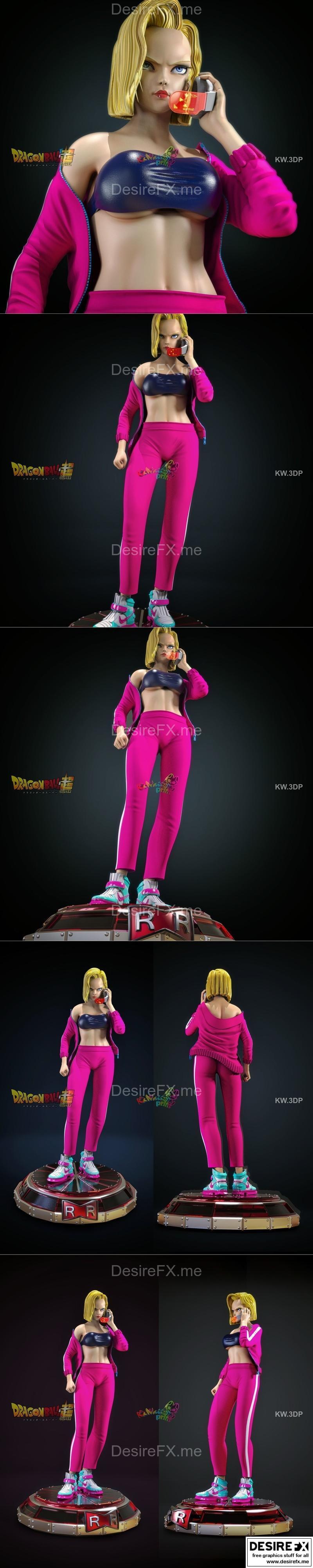 Kw3DP - 一之龙安卓18 3D打印模型|Kw3DP – Android 18 dbz – 3D Print Model STL