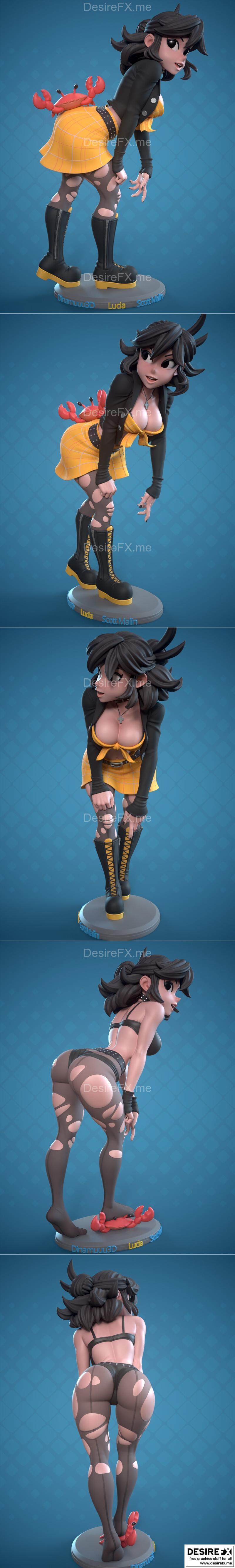 Dinamuuu 3D打印模型 - Lucia角色立体模型|Dinamuuu 3D – Lucia, Scott Malin Collaboration – 3D Print Model STL