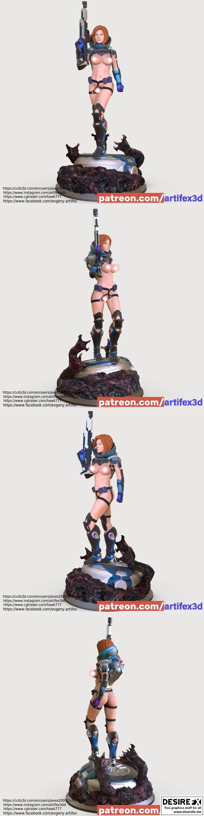 Artifex3d 空间战士 3D打印模型|Artifex3d – Space Warrior NSFW Version – 3D Print Model STL